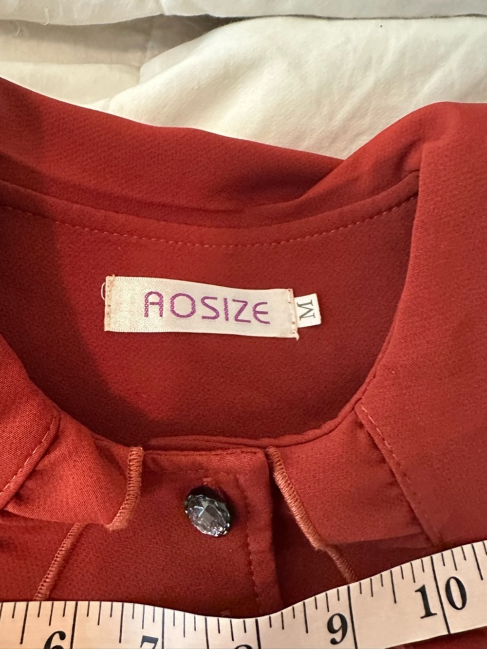 VTG 50s Burgundy Doll Collar Button Fit And Flare Pin Up Midi Dress S/M Retro - Picture 11 of 11